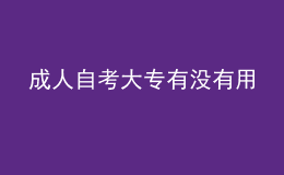 成人自考大專有沒有用 