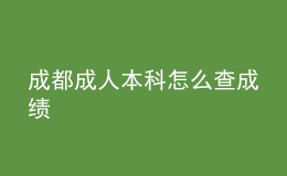 成都成人本科怎么查成績(jī)