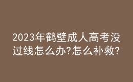 2023年鶴壁成人高考沒過線怎么辦?怎么補救?