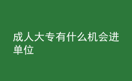 成人大專有什么機(jī)會(huì)進(jìn)單位