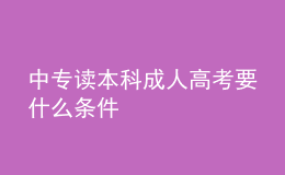 中專讀本科成人高考要什么條件