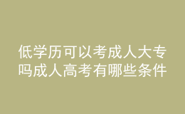 低學歷可以考成人大專嗎 成人高考有哪些條件