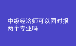 中級經(jīng)濟(jì)師可以同時報兩個專業(yè)嗎