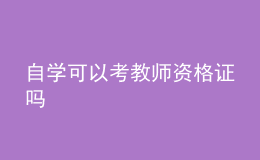 自學(xué)可以考教師資格證嗎