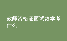 教師資格證面試數(shù)學(xué)考什么