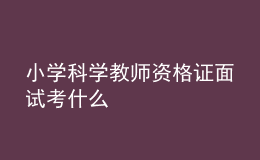 小學科學教師資格證面試考什么