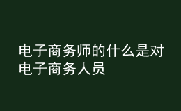 電子商務(wù)師的什么是對電子商務(wù)人員