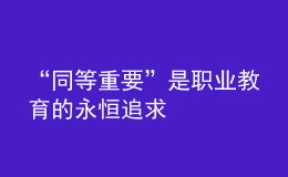 “同等重要”是職業(yè)教育的永恒追求