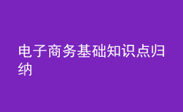 電子商務(wù)基礎(chǔ)知識點歸納