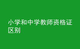 小學(xué)和中學(xué)教師資格證區(qū)別