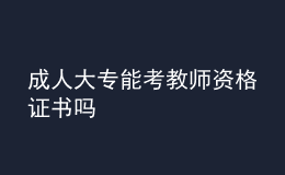 成人大專能考教師資格證書嗎