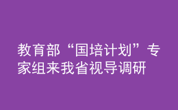 教育部“國培計劃”專家組來我省視導(dǎo)調(diào)研