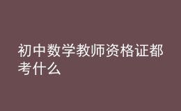 初中數(shù)學(xué)教師資格證都考什么