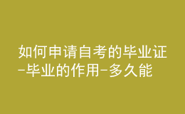 如何申請自考的畢業(yè)證-畢業(yè)的作用-多久能畢業(yè)