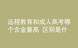 遠(yuǎn)程教育和成人高考哪個含金量高 區(qū)別是什么