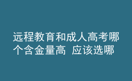 遠(yuǎn)程教育和成人高考哪個(gè)含金量高 應(yīng)該選哪個(gè)