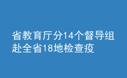 省教育廳分14個(gè)督導(dǎo)組赴全省18地檢查疫情防控工作！