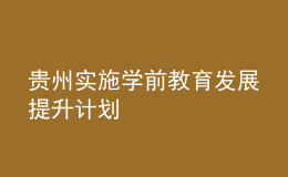 貴州實(shí)施學(xué)前教育發(fā)展提升計(jì)劃