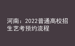 河南：2022普通高校招生藝考預(yù)約流程