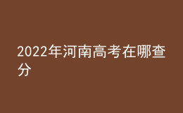 2022年河南高考在哪查分