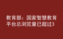 教育部：國家智慧教育平臺總瀏覽量已超過30.3億次